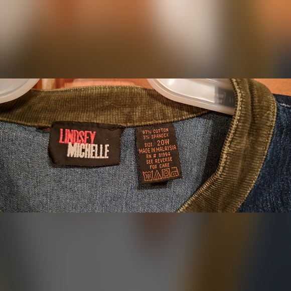 Ladies Lindsey Michelle Denim/Corduroy Front Pockets Open Front Full Zipper 20W - Picture 3 of 8